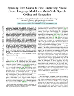 Speaking from Coarse to Fine: Improving Neural Codec Language Model via
  Multi-Scale Speech Coding and Generation
