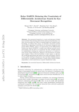 Relax DARTS: Relaxing the Constraints of Differentiable Architecture
  Search for Eye Movement Recognition