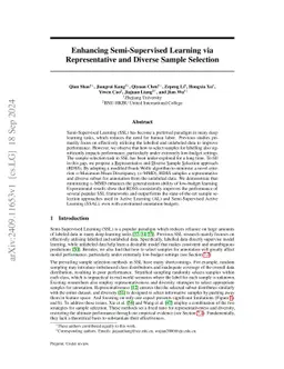 Enhancing Semi-Supervised Learning via Representative and Diverse Sample
  Selection