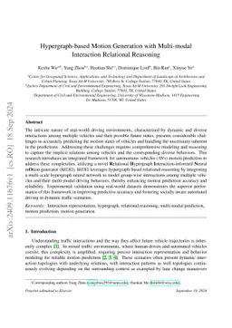 Hypergraph-based Motion Generation with Multi-modal Interaction Relational Reasoning