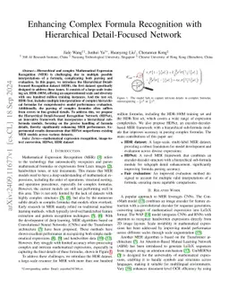 Enhancing Complex Formula Recognition with Hierarchical Detail-Focused Network
