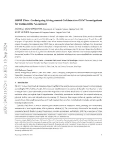 OSINT Clinic: Co-designing AI-Augmented Collaborative OSINT
  Investigations for Vulnerability Assessment