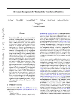 Recurrent Interpolants for Probabilistic Time Series Prediction