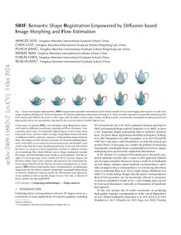 SRIF: Semantic Shape Registration Empowered by Diffusion-based Image
  Morphing and Flow Estimation