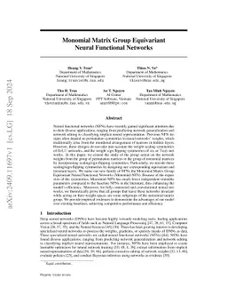 Monomial Matrix Group Equivariant Neural Functional Networks