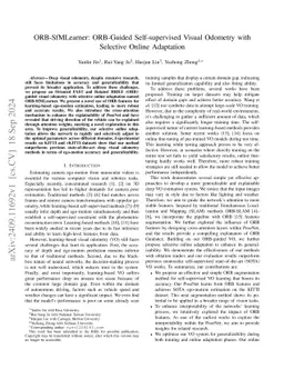 ORB-SfMLearner: ORB-Guided Self-supervised Visual Odometry with Selective Online Adaptation