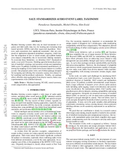 SALT: Standardized Audio event Label Taxonomy