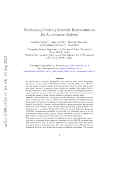 Synthesizing Evolving Symbolic Representations for Autonomous Systems