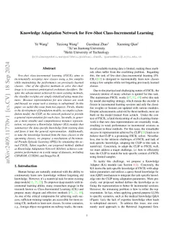Knowledge Adaptation Network for Few-Shot Class-Incremental Learning