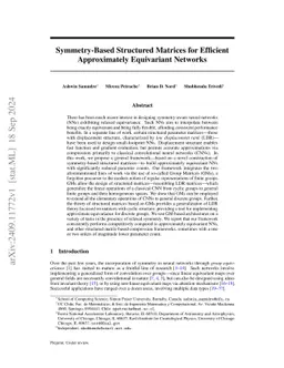 Symmetry-Based Structured Matrices for Efficient Approximately Equivariant Networks