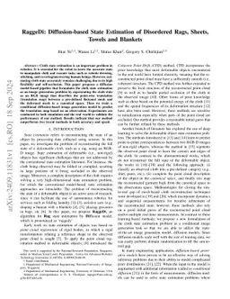RaggeDi: Diffusion-based State Estimation of Disordered Rags, Sheets,
  Towels and Blankets