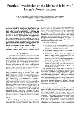 Practical Investigation on the Distinguishability of Longa's Atomic
  Patterns