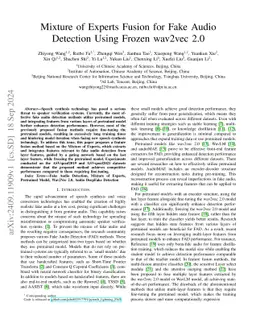 Mixture of Experts Fusion for Fake Audio Detection Using Frozen wav2vec
  2.0