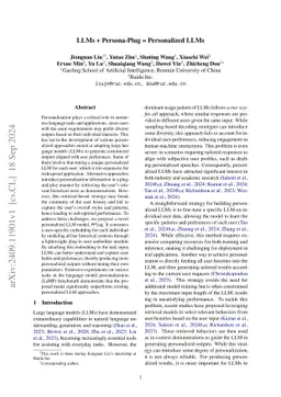 LLMs + Persona-Plug = Personalized LLMs