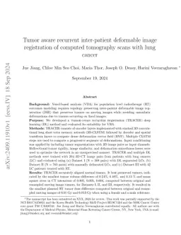 Tumor aware recurrent inter-patient deformable image registration of
  computed tomography scans with lung cancer