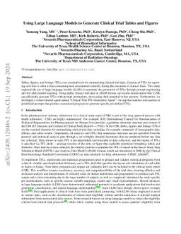 Using Large Language Models to Generate Clinical Trial Tables and
  Figures
