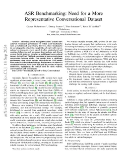 ASR Benchmarking: Need for a More Representative Conversational Dataset