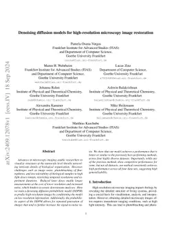 Denoising diffusion models for high-resolution microscopy image
  restoration