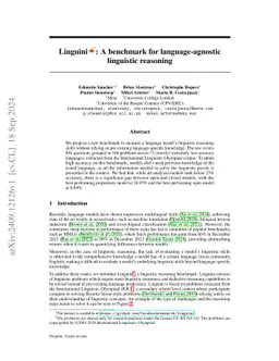 Linguini: A benchmark for language-agnostic linguistic reasoning