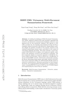BERT-VBD: Vietnamese Multi-Document Summarization Framework