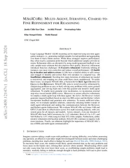 MAgICoRe: Multi-Agent, Iterative, Coarse-to-Fine Refinement for Reasoning