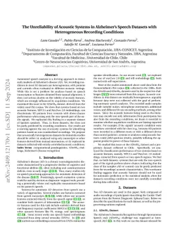 The Unreliability of Acoustic Systems in Alzheimer's Speech Datasets
  with Heterogeneous Recording Conditions