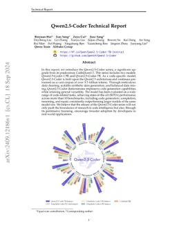 Qwen2.5-Coder Technical Report
