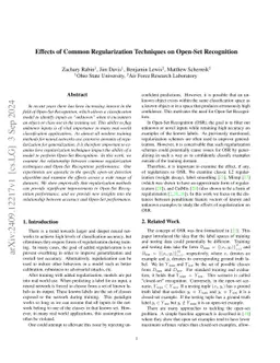 Effects of Common Regularization Techniques on Open-Set Recognition
