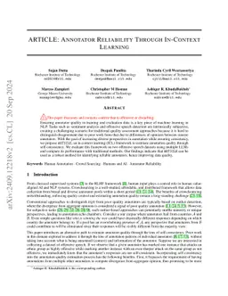 ARTICLE: Annotator Reliability Through In-Context Learning