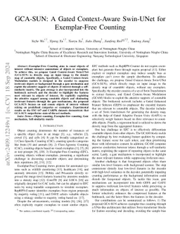 GCA-SUNet: A Gated Context-Aware Swin-UNet for Exemplar-Free Counting