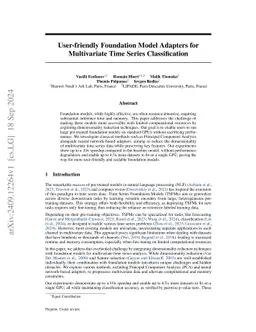 User-friendly Foundation Model Adapters for Multivariate Time Series
  Classification