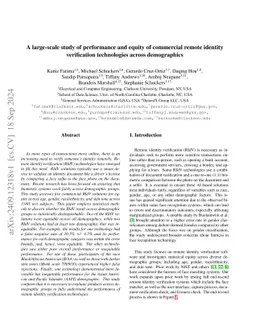 A large-scale study of performance and equity of commercial remote
  identity verification technologies across demographics