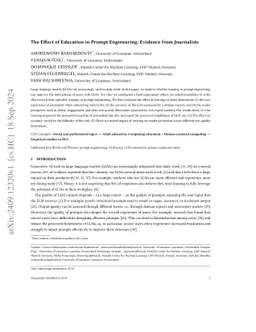 The Effect of Education in Prompt Engineering: Evidence from Journalists