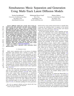 Simultaneous Music Separation and Generation Using Multi-Track Latent Diffusion Models