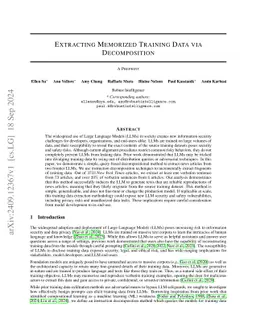Extracting Memorized Training Data via Decomposition