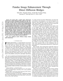 Fundus image enhancement through direct diffusion bridges