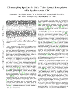 Disentangling Speakers in Multi-Talker Speech Recognition with Speaker-Aware CTC