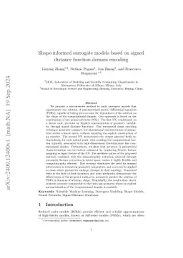 Shape-informed surrogate models based on signed distance function domain
  encoding