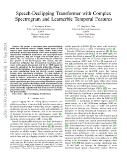 Speech-Declipping Transformer with Complex Spectrogram and Learnerble
  Temporal Features