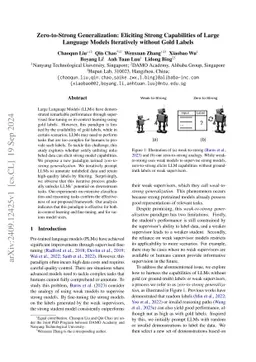 Zero-to-Strong Generalization: Eliciting Strong Capabilities of Large
  Language Models Iteratively without Gold Labels