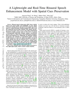 A Lightweight and Real-Time Binaural Speech Enhancement Model with Spatial Cues Preservation