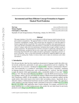 Incremental and Data-Efficient Concept Formation to Support Masked Word
  Prediction