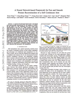 A Neural Network-based Framework for Fast and Smooth Posture
  Reconstruction of a Soft Continuum Arm