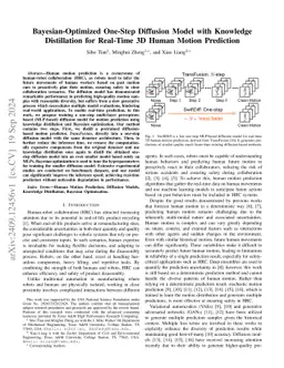 Bayesian-Optimized One-Step Diffusion Model with Knowledge Distillation
  for Real-Time 3D Human Motion Prediction