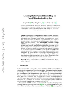 Learning Multi-Manifold Embedding for Out-Of-Distribution Detection