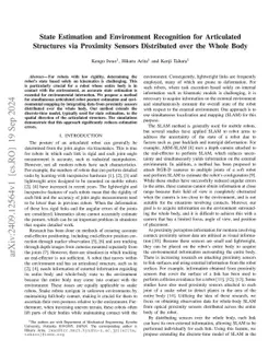 State Estimation and Environment Recognition for Articulated Structures
  via Proximity Sensors Distributed over the Whole Body