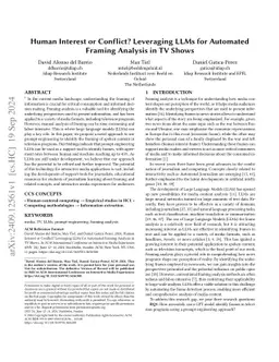Human Interest or Conflict? Leveraging LLMs for Automated Framing
  Analysis in TV Shows