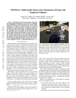 METDrive: Multi-modal End-to-end Autonomous Driving with Temporal Guidance