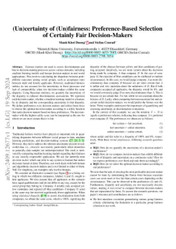 (Un)certainty of (Un)fairness: Preference-Based Selection of Certainly
  Fair Decision-Makers