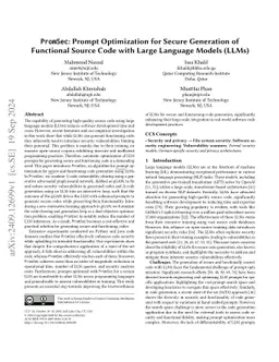 PromSec: Prompt Optimization for Secure Generation of Functional Source
  Code with Large Language Models (LLMs)
